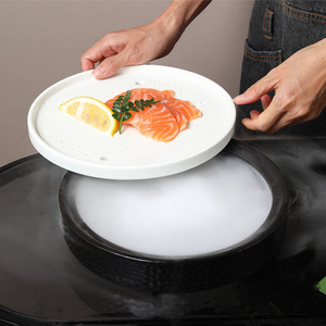 Dry Ice Personality Ceramic Artistic Smoke Seafood Sushi Sashimi I Fat Beef <b>Plate</b> Hotel Commercial <b>Plates</b> for Restaurants - Product Image 2