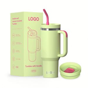 2025 Customized 40oz <b>Double</b> <b>Wall</b> Stainless Steel Tumblers Powder Coated Vacuum Insulated Coffee Travel <b>Mugs</b> Handle for Children - Product Image 1