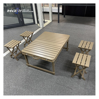 Ensemble table et chaises pliables en aluminium, légères et portables, pour l'extérieur, meubles pour le camping et les pique-niques