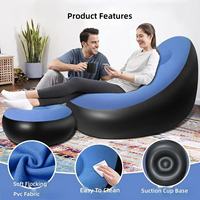 Fauteuil gonflable floqué avec repose-pieds, canapé gonflable portable pour la détente intérieure et extérieure