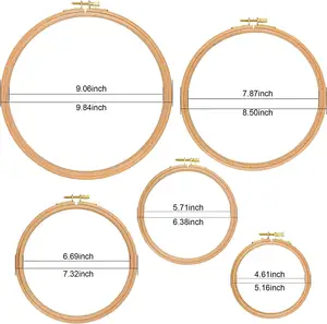 Miễn phí mẫu 7inch Vòng tròn thêu gỗ sồi Hoops Cross Stitch cho Boho thủ công mỹ nghệ với các công cụ may