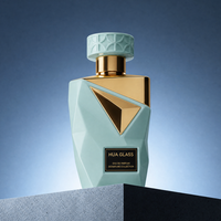 Flacon de parfum personnalisé 30ml/50ml/100ml, flacon pulvérisateur de parfum coloré, flacon en verre à col serti avec bouchon en plastique coloré