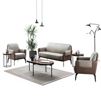Ensemble de canapés de bureau en cuir écologique moderne et luxueux pour salon, mobilier commercial