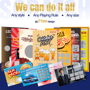 Sample Pet Event Scratch Cards Custom High <strong>Returns</strong> Promotions <strong>Factory</strong> Free <strong>Design</strong> Scratch-Off Game Win - Product Image 6