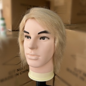 Tête de mannequin en cheveux humains 100% pour la formation des coiffeurs, mannequin pour la cosmétologie et la beauté, pour la pratique et l'enseignement - Product Image 1