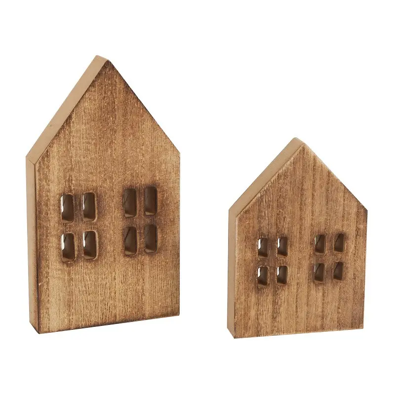 Adornos artesanales de madera, decoración creativa para casa de madera pequeña, decoración para el hogar