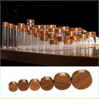 Bocaux à épices ronds personnalisés de 10 ml, 20 ml, 30 ml avec couvercles en bambou, récipients pour le stockage des aliments dans la cuisine, conteneur à café