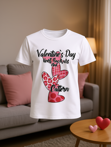 T-shirt da donna con motivo a cuore e cactus per San Valentino, manica corta, girocollo, in morbido cotone, casual, primavera estate - Product Image 2