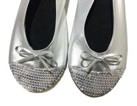 2023 gros Ballet pliable ballerines pliables plier jetable ballerine chaussures de danse pour femmes salle de bal noir Pu chaussures