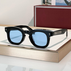 Gafas de Sol DEVAUXI de Diseño de Lujo <span class=keywords><strong>JMM</strong></span> 2025, Hechas a Mano con Bioacetato, Montura Cuadrada, Lentes Polarizadas UV400, Monturas Azul y Negro con Logotipo - Product Image 3