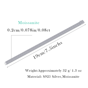 Prezzo di fabbrica gioielli di lusso 925 Sterling <span class=keywords><strong>Silver</strong></span> VVS Moissanite diamante ghiacciato fuori bracciale L240113555-20 - Product Image 3