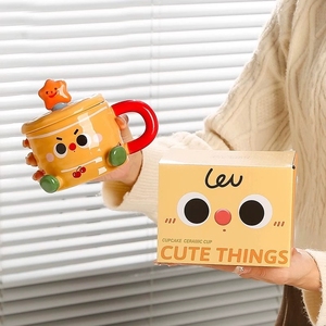Tazza in Ceramica per Coppie con Coperchio, per Uso Domestico o in Ufficio, Regalo di Compleanno o Souvenir per il Ritorno a Scuola - Product Image 5