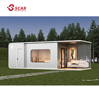 Capsule spatiale mobile intégrée de luxe 20 pieds 2026 entièrement meublée, maison-capsule chinoise pour bureau en panneaux sandwich