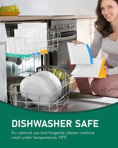 Sacs de conservation alimentaire à fermeture éclair thermoscellable à 3 côtés, étanches et refermables, en plastique, pour usage domestique - Product Image 4