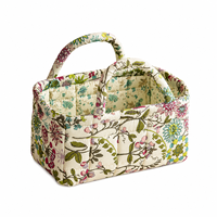 Panier de rangement pliable en tissu floral, petit organisateur portable pour sous-vêtements, jouets, cosmétiques, respirant, pour placard domestique