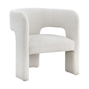 Modern Boucle Lounge <b>Chair</b> <b>Fabric</b> Upholstered Solid Back Leisure Seat Living Room Furniture Contemporary Design Style - Product Image 2