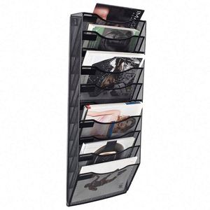 10 Tier Mail Wall <b>File</b> Holder <b>Organizer</b> Office Hanging Metal Magazine Rack - Product Image 1
