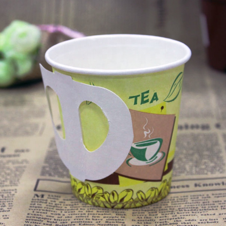 71mm Diameter 7oz Disposable Paper Cups with Butterfly Wing Handle