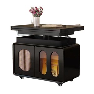 Movable <b>Coffee</b> <b>Table</b> With Storage Height Adjustable Foldable Square Top For Living Room Home Use <b>Walnut</b> And White Color - Product Image 5