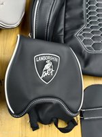 Housse de siège de voiture universelle en PVC noir et rouge, imperméable, en cuir PU, ensemble complet pour Lamborghini, housse de protection