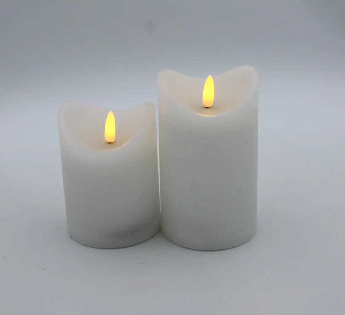 Blanco y Negro sin llama velas parpadeando velas Led con control remoto de fusión de outlook