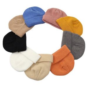 Solid Color Cuff Knitted Custom Embroidery Logo <b>Wool</b> Fisherman <b>Beanies</b> for Men Short Knit Cap Cuffed Trawler Hats Gifts - Product Image 1