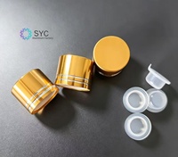 Capsules métalliques de haute qualité de 18 mm avec joint d'étanchéité en feuille d'or estampée à chaud, vente en gros, pour pots et bouteilles de cosmétiques, huiles essentielles et crèmes