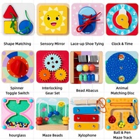 Nouvelle conception, décoration murale personnalisée de haute qualité, 12 types de jouets éducatifs en bois, aimants de réfrigérateur, tableau d'activités pour enfants