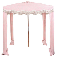 Tente de plage pliable grand format résistante au vent pour l'extérieur avec poignée en bois – Pare-soleil écologique pour rafraîchissement en bord de mer et en extérieur