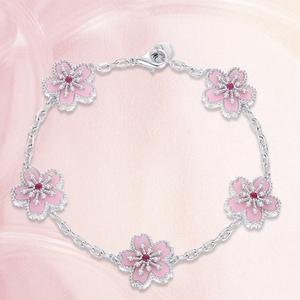 Brazaletes <span class=keywords><strong>de</strong></span> Lujo con Incrustaciones <span class=keywords><strong>de</strong></span> Ágata <span class=keywords><strong>de</strong></span> Color Rosa, Chapados en Oro, Plata <span class=keywords><strong>de</strong></span> Ley 925, Forma <span class=keywords><strong>de</strong></span> Flor <span class=keywords><strong>de</strong></span> Melocotón para Mujer, Regalo - Product Image 2