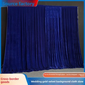 Décoration de scène de mariage, rideau de fond personnalisable en velours rouge de style chinois, rouge bordeaux, élégant et festif, vente en gros d'usine - Product Image 5