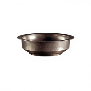 Tazón de Metal para Servir Alimentos, Acabado Pulido, Diseño Minimalista, Vajilla, Tazón Redondo para Ensalada, Estilo Vintage, Artesanía Decorativa de Metal - Product Image 1