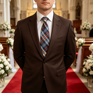 Cravates pour hommes en microfibre ou polyester à carreaux, fabriquées sur mesure en Chine, design de cravate de mode pour affaires, cravate de haute qualité - Product Image 1