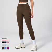Leggings de yoga côtelés taille haute effet seconde peau, style européen-américain, color-block, pour femme, avec effet gainant ventre plat