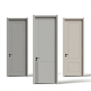 Puerta Interior Minimalista de MDF con Acabado de Lámina, Apertura Manual, Diseño de Aislamiento Acústico - Product Image 1
