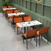 Pizza moderne de Chine café de luxe thé boutique café cuir bois carré Restaurant meubles banc canapé siège Table et ensemble de chaises