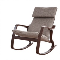 Chaise longue de salon en bois nordique BoConcept, fauteuil inclinable à bascule pour balcon, Chine