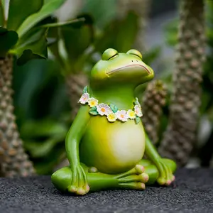 DIY微景观3D青蛙雕像家居装饰卡通迷你青蛙雕像玩具树脂工艺品插花