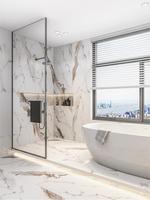 Carreaux de Marbre Blanc Polis 1200x600 pour Mur et Sol de Salle de Bain Vente en Gros Carreaux Muraux et de Sol Décoratifs Blancs avec Veines Grises