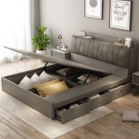 Ensemble de lit moderne de luxe en mélamine stratifiée, mobilier de chambre à coucher, cadre de lit double king size de luxe pour l'Asie du Sud-Est