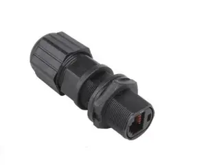 Conector hembra de montaje en panel, resistente al agua, IP67, RJ45