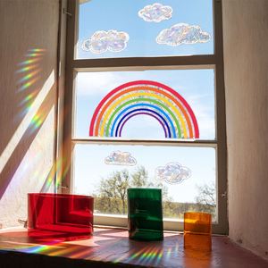 Wholesale Rainbow Clouds Sun Colorful Sunlight Static Wall Stickers UV Printed <b>Window</b> <b>Decals</b> for Home Decorative Glass <b>Windows</b> - Product Image 2