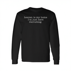 T-shirt à manches longues Christian Heaven Is My Home I'm Just Here Recruiting - Product Image 2