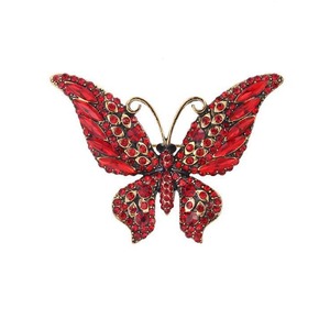 Broches de Mariposa con Cristales de Colores, Aleación Plateada, Accesorio de Joyería para Mujer, Regalo para Bodas y Fiestas - Product Image 3
