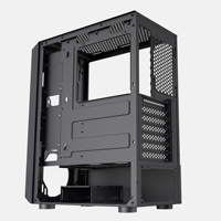 Boîtier de PC de jeu de taille moyenne avec panneau frontal en maille à flux d'air élevé, verre trempé, compatible ATX, M-ATX, ITX, pour ordinateur de bureau