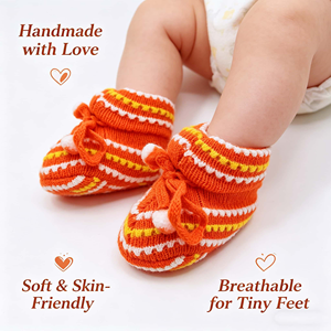 Chaussures Souples et Douces pour Bébé Unisexe Premiers <span class=keywords><strong>Pas</strong></span> |   Chaussons tricotés à la main pour bébé, en coton uni respirant, faciles à enfiler - Product Image 1
