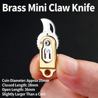 Couteau utilitaire pliant miniature en laiton, micro-couteau EDC de poche pour déballer les colis et couper les enveloppes