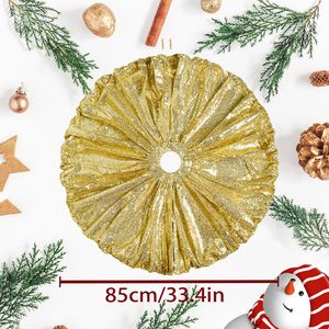 Jupe de sapin de Noël en <span class=keywords><strong>acrylique</strong></span> blanc, tricotée en câble, écologique, 24/36/48 pouces, avec anneau de base circulaire, pour la décoration de Noël à la maison et les fêtes - Product Image 4