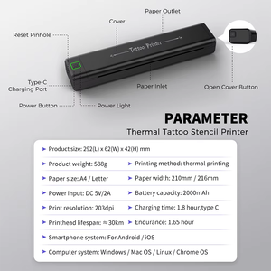 Impresora Portátil Mini A4 para Plantillas de Tatuajes, sin Tinta, Copiadora Térmica, Máquina de Transferencia para Diseños de Tatuajes Temporales - Product Image 4