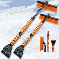 Brosse à neige extensible de 39 pouces avec grattoir à glace et raclette pour pare-brise de voiture, brosse à neige rotative pour voiture avec poignée en mousse, brosse à neige robuste pour voiture